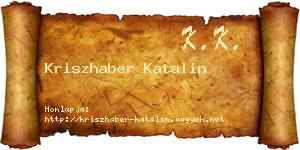 Kriszhaber Katalin névjegykártya
